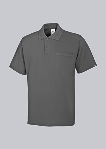 BP 1612-181-53-3XL Unisex-Poloshirt, 1/2 Ärmel, Polokragen mit Knopfleiste, 70 cm, 220,00 g/m² Stoffmischung, dunkelgrau, 3XL