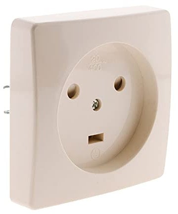 Zenitech - Toma Empotrada 2P+T 20A - Potencia Máxima 4600W a 230V - Compatible con Instalaciones Eléctricas Interiores - Discreta para Decoración - Blanca