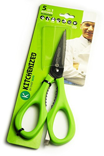 Kitchenized Heavy Duty Kitchen Shears and Multi Purpose Kitchen Scissors by Chef Mori. Multi-Purpose Utility Scissors for Chicken, Poultry, Fish, Meat, Vegetables, Herbs, and BBQ’s