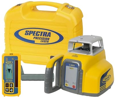 Spectra Precision LL300N-4 Laser-Wasserwaage, selbstnivellierendes Set mit HL450-Empfänger, Klemme und wiederaufladbaren NiMH-Batterien