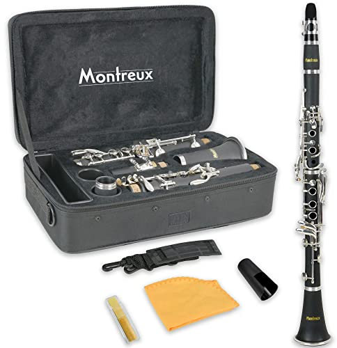 Montreux Student Bb Clarinet Para Principiantes Con Estuche De Transporte Protector Ligero, Boquilla Y Láminas - Resina Abs, 17 Llaves, B Flat