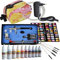 Airbrush Kompressor Set Carry II Rose mit Nail Farben mit Schablonen, Kit mit Airbrush Kompressor, Universal-Airbrush-Pistole Double-Action 134s, Druckluftschlauch, Reinigungsbürsten