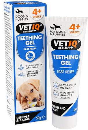 VETIQ Fast Pain Relief Teething Gel With Applicator, Relieves Irritation & Helps Reduce Unwanted Chewing For Dogs & Puppies 4+ Week, 50 g (Pack of 1)
