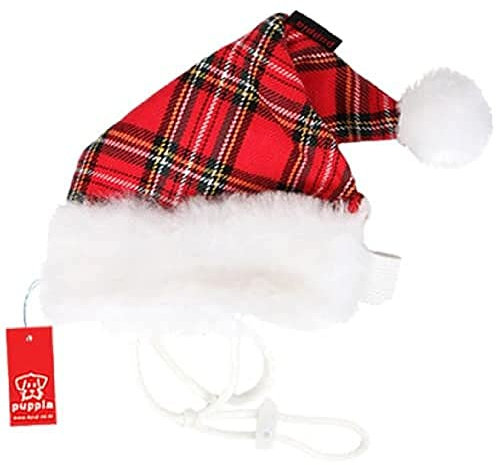 Puppia Nikolausmütze, Größe XL, kariert, Rot