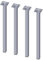 Element System 18133-00359 500 mm Length 25 x 25 mm Diameter Square Steel Pipe Furniture Legs includes Screw-Mounting Plate - Chrome (4-Piece)