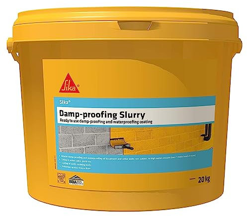 Sika Damp Proofing Slurry – Waterproof – Adjustable Consistency – Interior and Exterior Applications – Grey – 20kg