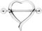 eeddoo Brustwarzen-Piercing Herz Silber Edelstahl