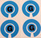 Crown Green Lawn Indoor Bowls Adhesive Lettered Coloured Marker Labels Set of 4 (Blue, G)