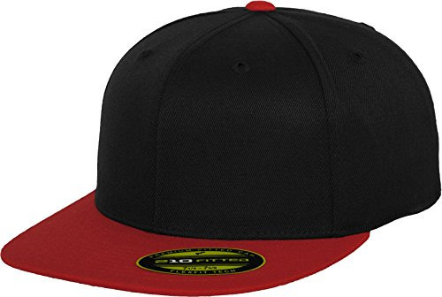 Flexfit Erwachsene Mütze Premium 210 Fitted 2-Tone, Blk/Red, L/XL, 6210T