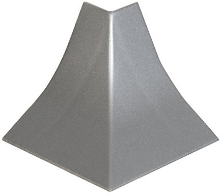 HOLZBRINK Angolo esterno in PVC coordinate per alzatine piano di lavoro colore alluminio argento 23x23 mm