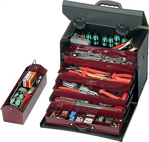 Werkzeugtasche Rindleder mit 5Schubl. 410x220x310mm PARAT