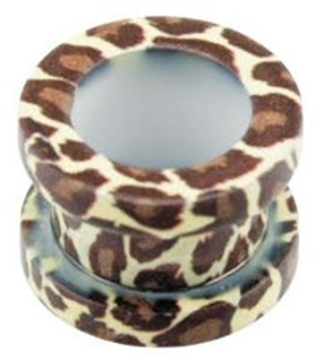 eeddoo Flesh Tunnel Leopard Braun-Gelb Edelstahl 16 mm