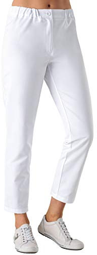 CLINIC DRESS Hose für Damen 7/8 Länge lässige Beinweite Schrittlänge ca. 70 cm 2 Gesäßtaschen Relaxed fit 95 Grad Wäsche weiß 36