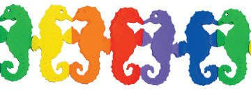 Seepferdchen-Girlande bunt, 300 cm