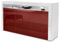 Vladon Sideboard Valencia, Made in Germany, Kommode mit 3 Türen und 1 offenem Fach, Weiß matt/Bordeaux Hochglanz/Weiß Hochglanz (155 x 92 x 40 cm)