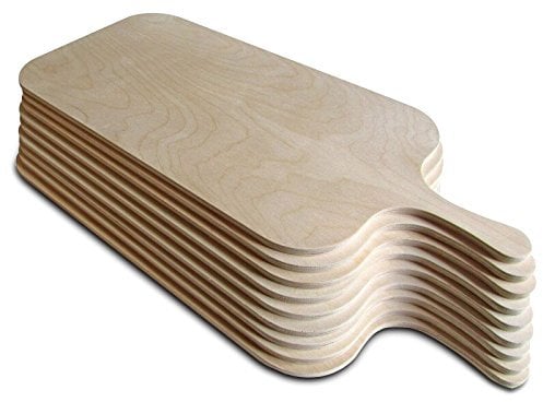 Eli Flammkuchenbrett Größe L 9er Set - langlebiges Servierbrett aus hartem Birken Holz, 2mal so hart wie Pappelholz