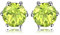 JewelryPalace Rundschliff 1.1ct Echt Peridot Ohrstecker Silber 925 Damen, Naturstein Schmuck Set Grün, Ohrringe Silber Edelstein Mädchen, Ohrstecker Silber Klein mit Stein Frauen Geschenk