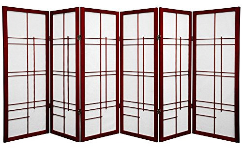 Oriental Shoji Screen Raumteiler Moderne Decor 122 cm Low-Eudes Japanische Raumteiler, Rosenholz 6 Panel