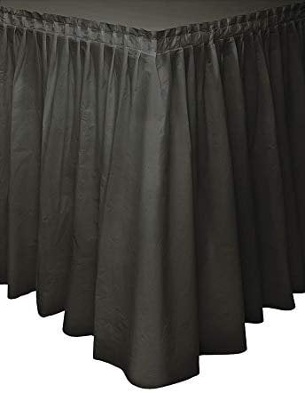 Unique- TableSkirt Gonna Plastificata da Tavola, Tinta Unita, Nero, 37 cm x 4.3 m, 50062