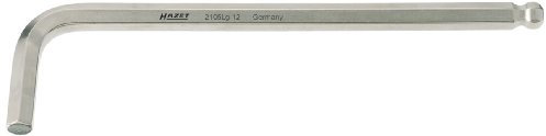 HAZET Winkelschraubendreher mit Kugelkopf 2105LG-12 | Oberfläche: vernickelt, Abtrieb: Innen Sechskant Profil, Schlüsselweite: 12 mm