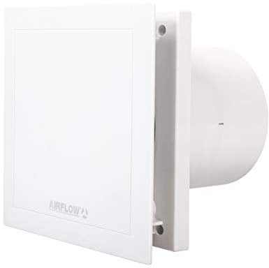 Airflow® QT120T Extractor Fan with Auto Start & Adjustable Timer – 125mm/5 Duct - German Made, QuietMark Certified 32 dB, 2-Speed Operation Upto 47 L/s, Energy Efficient 10/13W, 3-Year Warranty