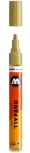 Molotow ONE4ALL Acrylic Paint Marker, 4mm, Metallic Gold, 1 Each (227.306)