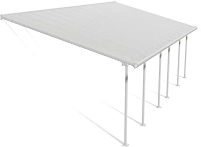 Canopia by Palram Terrassenüberdachung Alu Feria 4X8.50 Polycarbonat Hohlkammerplatten Pergola 850 x 385 cm Weiss zur Überdachung ihrer Terrasse