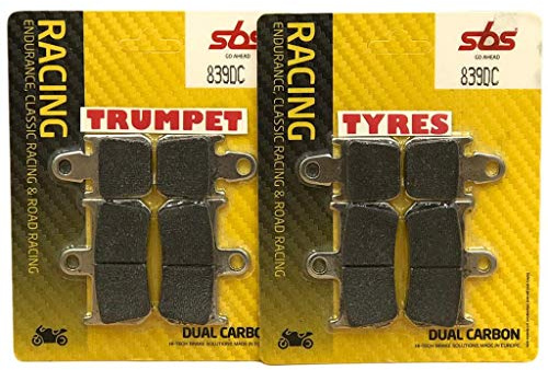 2X SBS Front Dual Carbon Performance Brake Pads Set For Yamaha YZF 1000 R1 07-14 / YZF 1000 R1 ABS 12-14 / MT-01 1700 07-16 / VMX 1700 V-Max 09-18 OE Quality 839DC