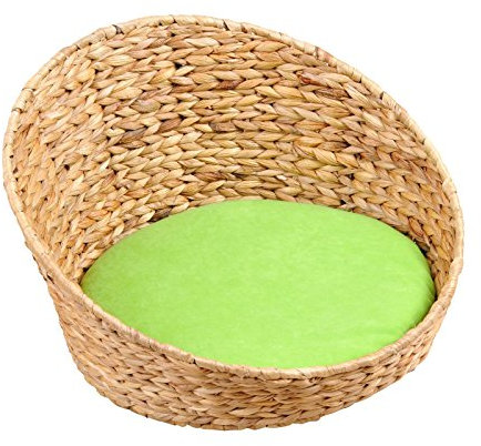 Rohrschneider Silvio Design Katzenkorb Queeny mit Kissen grün