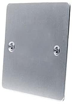 Electrical Blanking Plate Single 1 Gang - Satin Matt Chrome - Flat