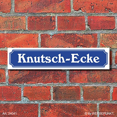 Schild im Straßenschild-Design Knutsch-Ecke, 3 mm Alu-Verbund - 52 x 11 cm