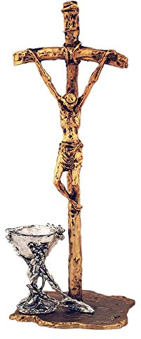 Saint John Paul II Crucifix with Communion Chalice | Great Catholic Gift for First Holy Communion, Confirmation, Ordination, and Weddings | Christian Home and Chapel Décor