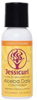 Jessicurl, Aloeba Täglicher Conditioner für lockiges Haar, Zitrus-Lavendel, 2 Fl oz. Leave-in-Conditioner und Haarentwirrer für feines Haar