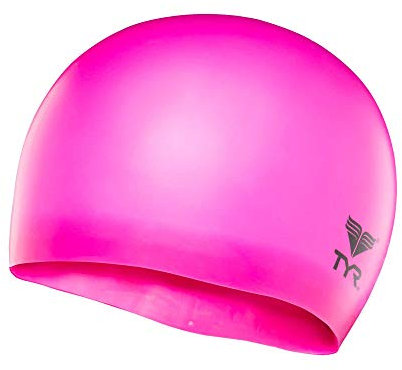 TYR Kid Wrinkle Free Junior Silicone Swim Cap (Fluro Pink), All