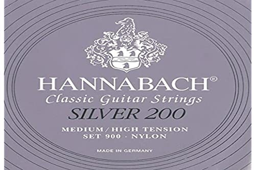 Hannabach Klassikgitarrensaiten Serie 900 Medium-High Tension Silver 200 - 3er Bass Satz - 9007MHT