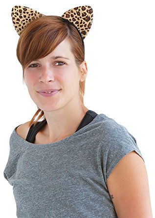 Oblique Unique Haarreif Leopard Ohren – Lustiges & sexy Tierkostüm-Accessoire für Damen – Ideal für Karneval, Fasching, Halloween, Festival, Mottoparty & Junggesellinnenabschied