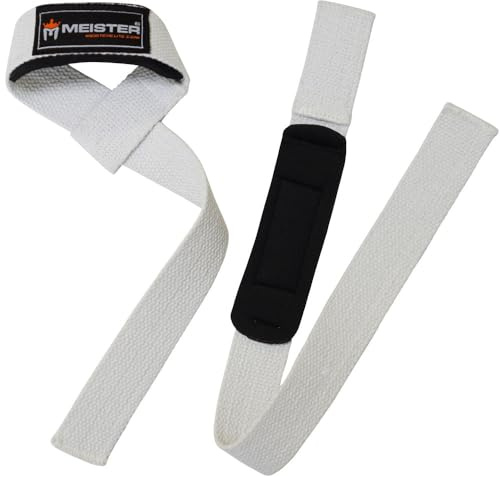 Meister Neoprene-Padded No-Slip Weight Lifting Straps for Grip (Pair)