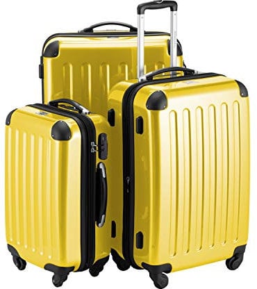 HAUPTSTADTKOFFER Alex - 3er Kofferset, Trolley-Set, Rollkoffer, Reisekoffer, (S, M & L), Gelb