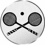 S.B.J - Sportland Pokal/Medaille Emblem, Motiv Squash, Durchmesser 50 mm, Silber