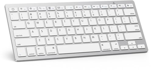 OMOTON Bluetooth Keyboard Compatible with iPad A16 11th 10th Generation, iPad 10.2 (9th/8th/7th), iPad Pro 13/12.9/11 inch, iPad Air/Mini and More iOS Devices, White