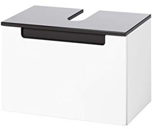 Held Möbel 316.3023 Siena Unterbeckenschrank 1 Metallauszug, 60 x 40 x 35 cm, Hochglanz-weiß/grau