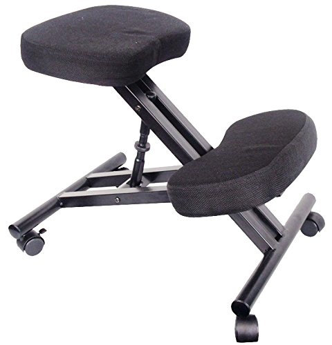 Dynamic24 Kniestuhl Sitzhocker Hocker Kniehocker Computerstuhl Bürostuhl Büro schwarz