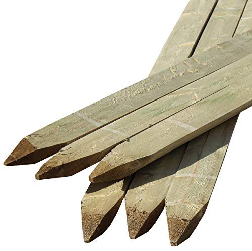 Suregreen Half Round Fence Posts | 1.8m (6ft) x 100mm | 6 Pack | Green Treated Stakes