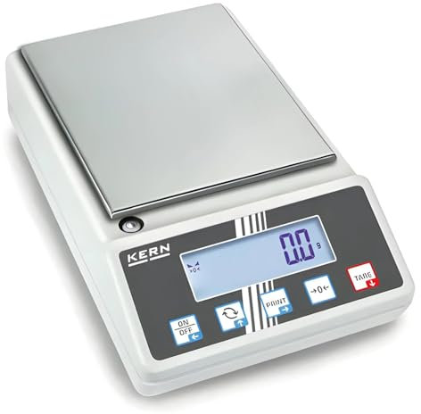 KERN Serie 572 Aluguss IoT-Line Präzisionswaage, 20kg Wägebereich, 0,00005kg Ablesbarkeit, 180mm x 310mm x 85mm