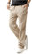 HOEREV Men Casual Strandhosen Leinen Hose- Gr. XL (Taille 39-41 zoll), Beige
