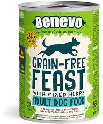 Benevo Grain-Free Vegan Dog Food (1 x 395g) - Complete Plant-Based Dry Food | Hypoallergenic, Wheat-Free, Non-GM | With Taurine, L-Carnitine & Essential Fatty Acids | PETA & Vegan Society Approved