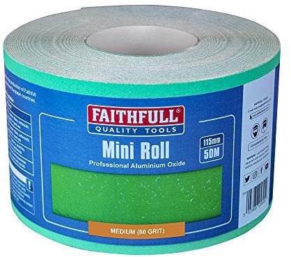Faithfull FAIAR11580G 50M Medium (80 Grit) Sandpaper Roll Green (Pro) 115mm x 50M
