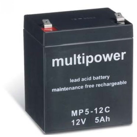 MULTIPOWER MPC Cycles 12 V 5 Ah Batterie plomb-polaire AGM POL