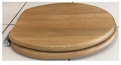 Roper Rhodes Traditional Solid Oak Wood Soft Closing Quick Release Hinged Toilet Seat With Roper Rhodes Signature Plaque