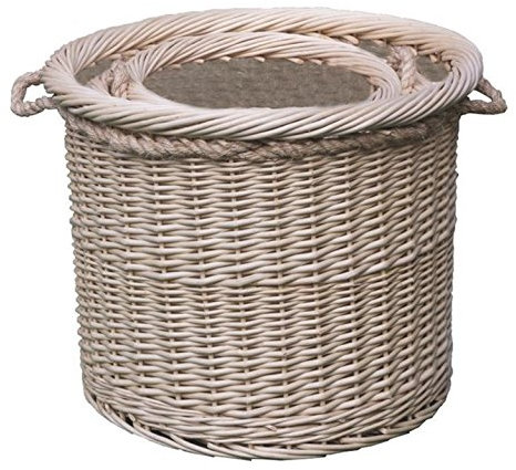 Red Hamper Deluxe Rope Handled Lined Log Baskets, Wicker, Brown, 62 x 62 x 50 cm